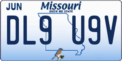 MO license plate DL9U9V