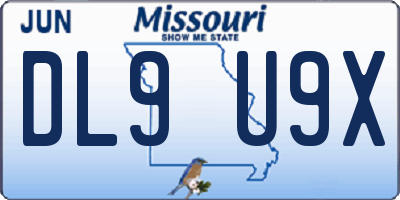 MO license plate DL9U9X