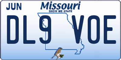 MO license plate DL9V0E