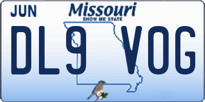 MO license plate DL9V0G