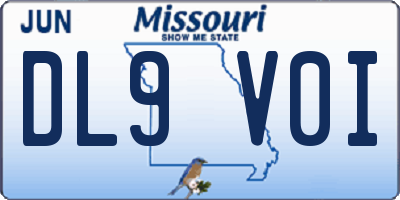 MO license plate DL9V0I