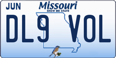 MO license plate DL9V0L