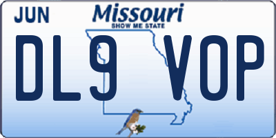MO license plate DL9V0P
