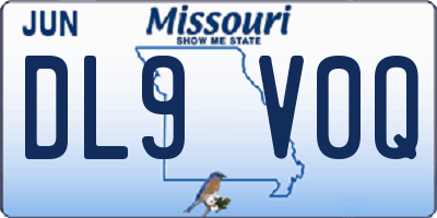 MO license plate DL9V0Q