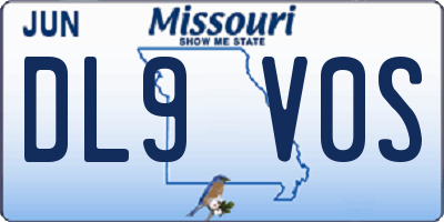 MO license plate DL9V0S
