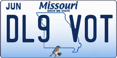 MO license plate DL9V0T