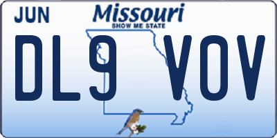 MO license plate DL9V0V