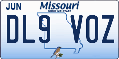 MO license plate DL9V0Z