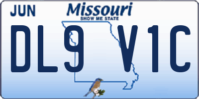 MO license plate DL9V1C