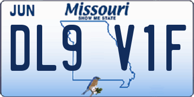MO license plate DL9V1F