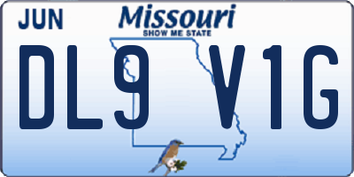 MO license plate DL9V1G