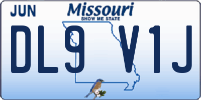 MO license plate DL9V1J