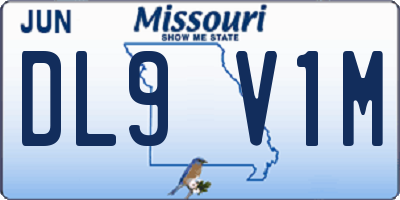MO license plate DL9V1M
