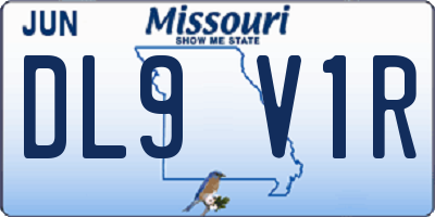 MO license plate DL9V1R