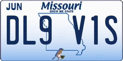 MO license plate DL9V1S