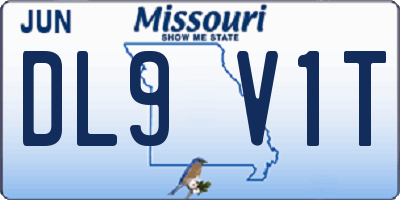 MO license plate DL9V1T