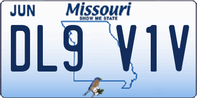 MO license plate DL9V1V