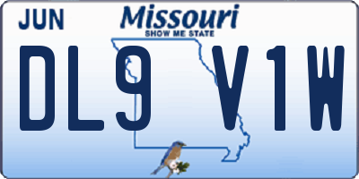 MO license plate DL9V1W