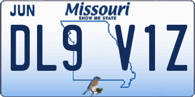 MO license plate DL9V1Z