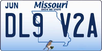 MO license plate DL9V2A
