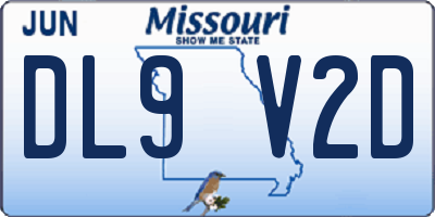 MO license plate DL9V2D