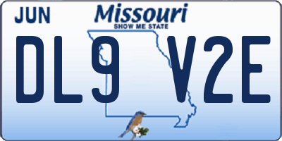 MO license plate DL9V2E