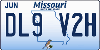 MO license plate DL9V2H