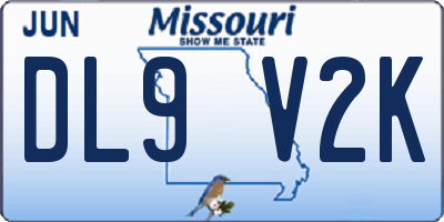 MO license plate DL9V2K