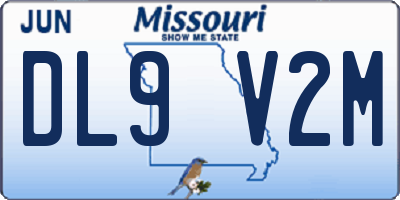 MO license plate DL9V2M