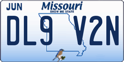 MO license plate DL9V2N