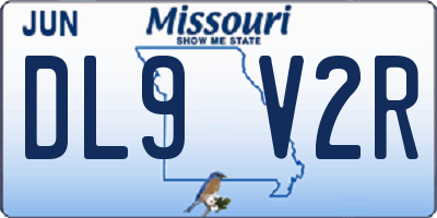 MO license plate DL9V2R