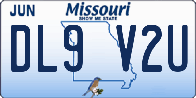 MO license plate DL9V2U