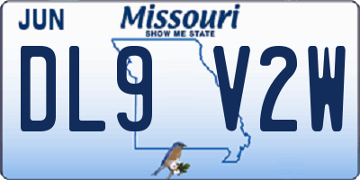 MO license plate DL9V2W