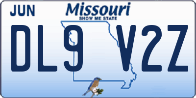 MO license plate DL9V2Z