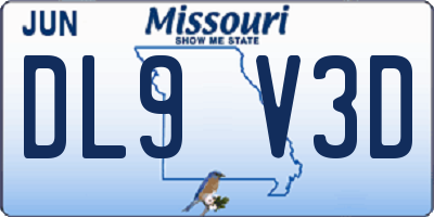 MO license plate DL9V3D