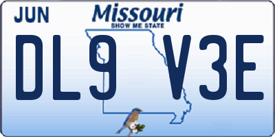 MO license plate DL9V3E
