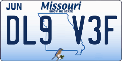 MO license plate DL9V3F