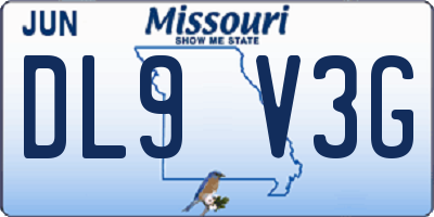MO license plate DL9V3G