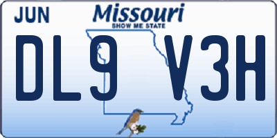 MO license plate DL9V3H