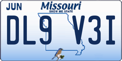 MO license plate DL9V3I