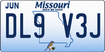 MO license plate DL9V3J