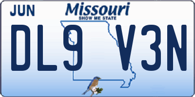 MO license plate DL9V3N