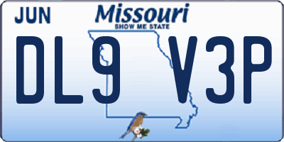 MO license plate DL9V3P