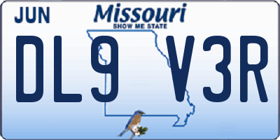 MO license plate DL9V3R