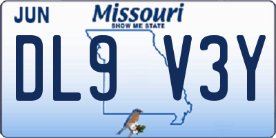 MO license plate DL9V3Y