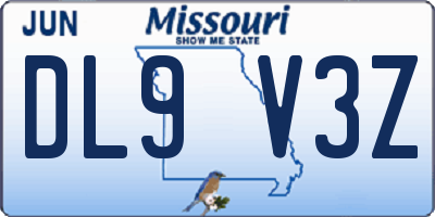 MO license plate DL9V3Z