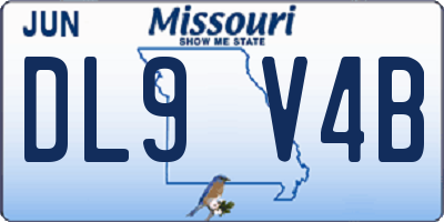 MO license plate DL9V4B