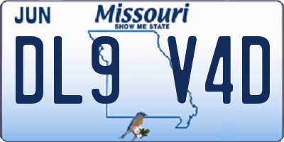 MO license plate DL9V4D