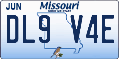 MO license plate DL9V4E