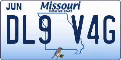MO license plate DL9V4G